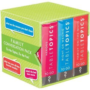 TableTopics Family Conversation Pack  120 Cards 3 Sets for Family Fun